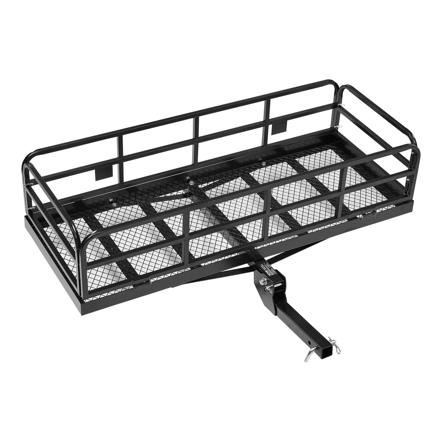 VEVOR 60x24x14 in Hitch Cargo Carrier, 500lbs Capacity Folding Trailer Hitch Mount Cargo Basket, Steel Luggage Carrier Rack Fits 2" Hitch Receiver for SUV Pickup Truck