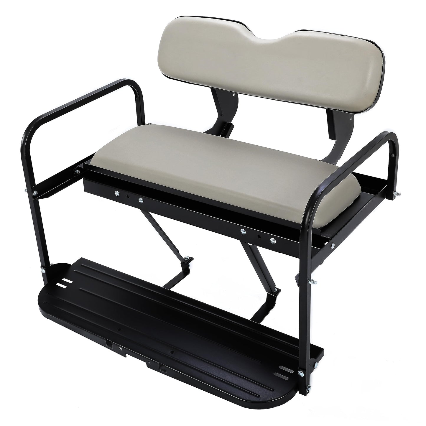 HECASA Foldable Rear Seat Kit Compatible with Yamaha G14 G16 G19 G22 Golf Cart Steel Frame Blue-Gray Artificial Leather