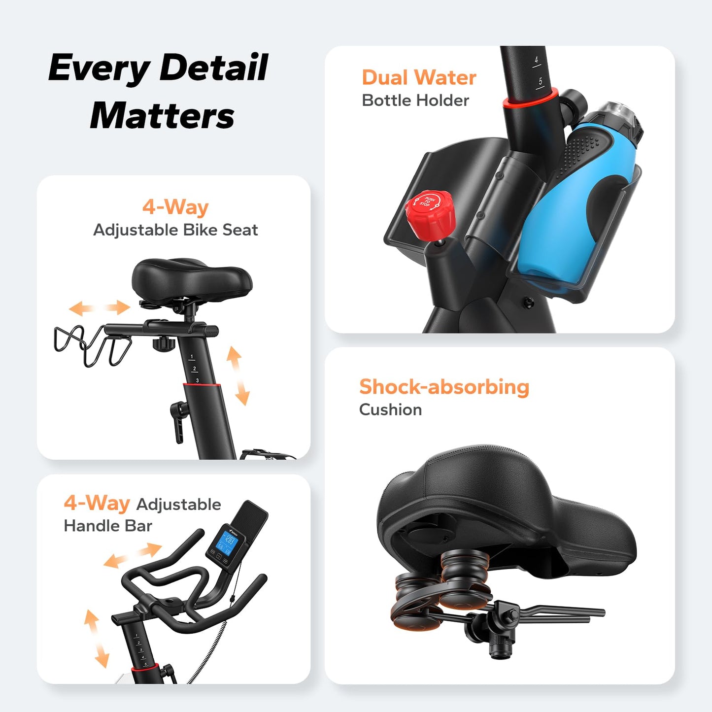 Merach Magnetic Exercise Bike for Home Gym, Low Noise Stationary Bike with Soft Seat Cushion, Indoor Workout Bike with 350 lbs Weight Capacity, Spinning Bike with Self-Developed App, Tablet Mount