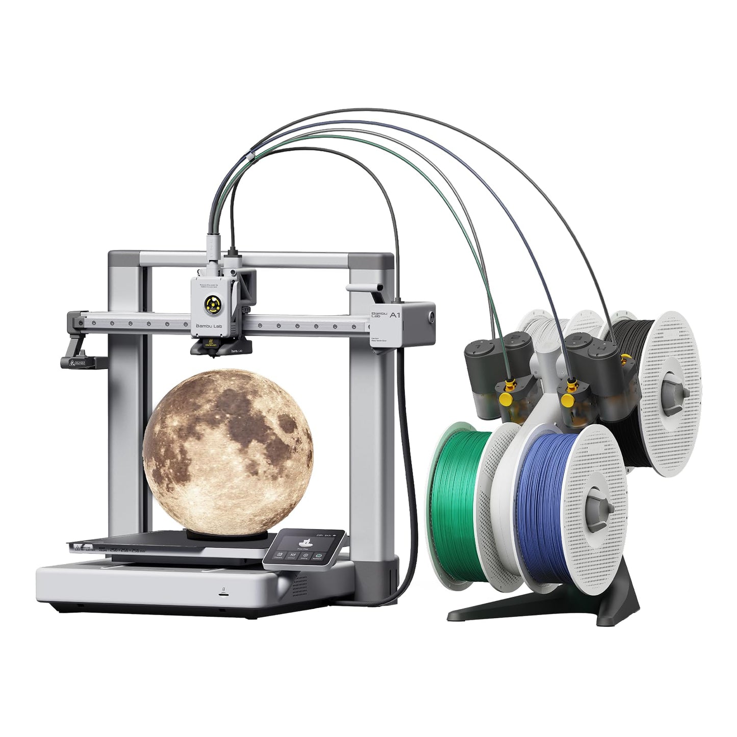 Bambu Lab A1 Combo + LED Lamp Kit, Support Multi-Color 3D Printing, High Speed & Precision, Full-Auto Calibration & Active Flow Rate Compensation, ≤48 dB Quiet FDM 3D Printers