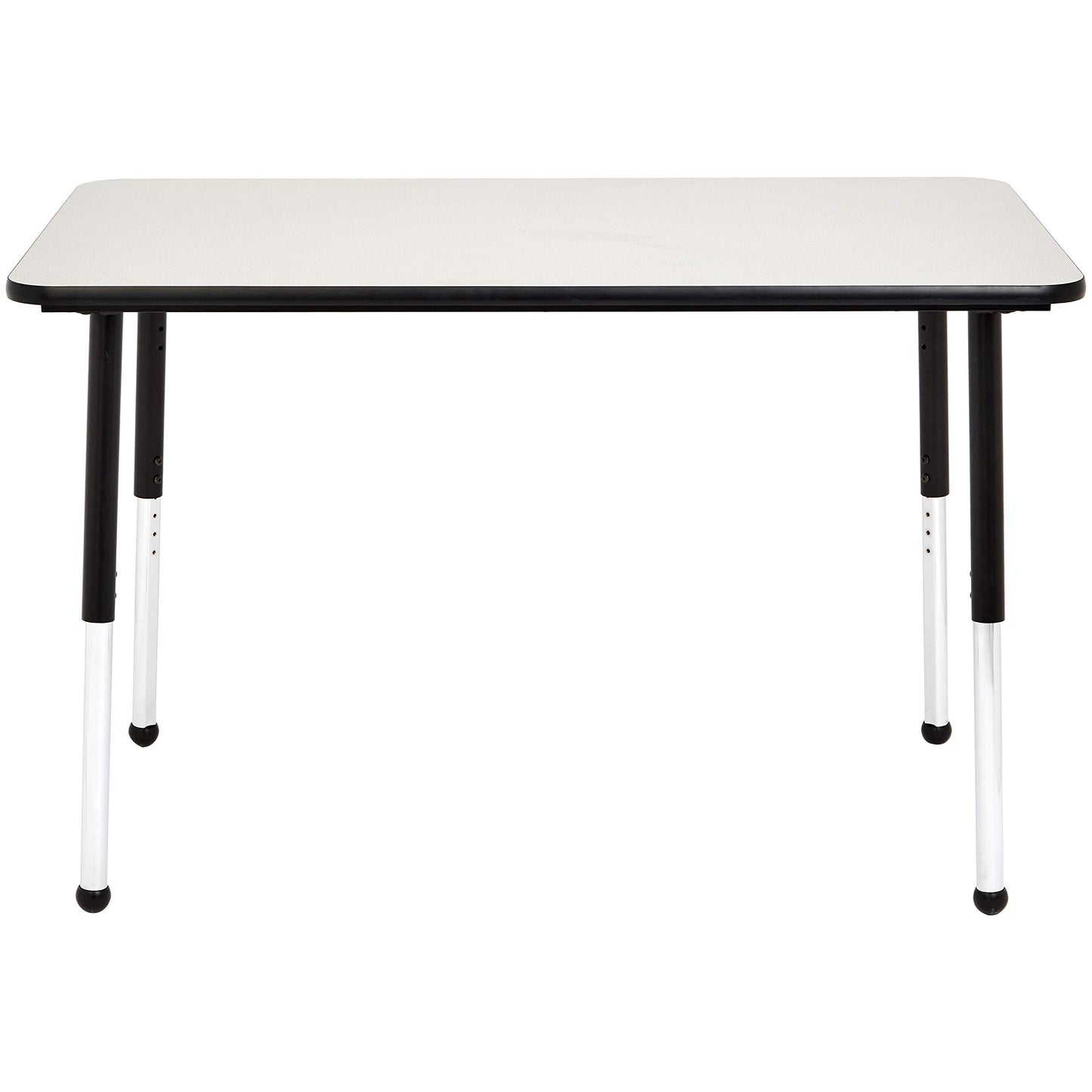 Amazon Basics Adjustable Height Rectangular Classroom Activity Table, Writing Desk for School and Home, Grey Top/Black Edge, 47" W x 29" L x 30" H