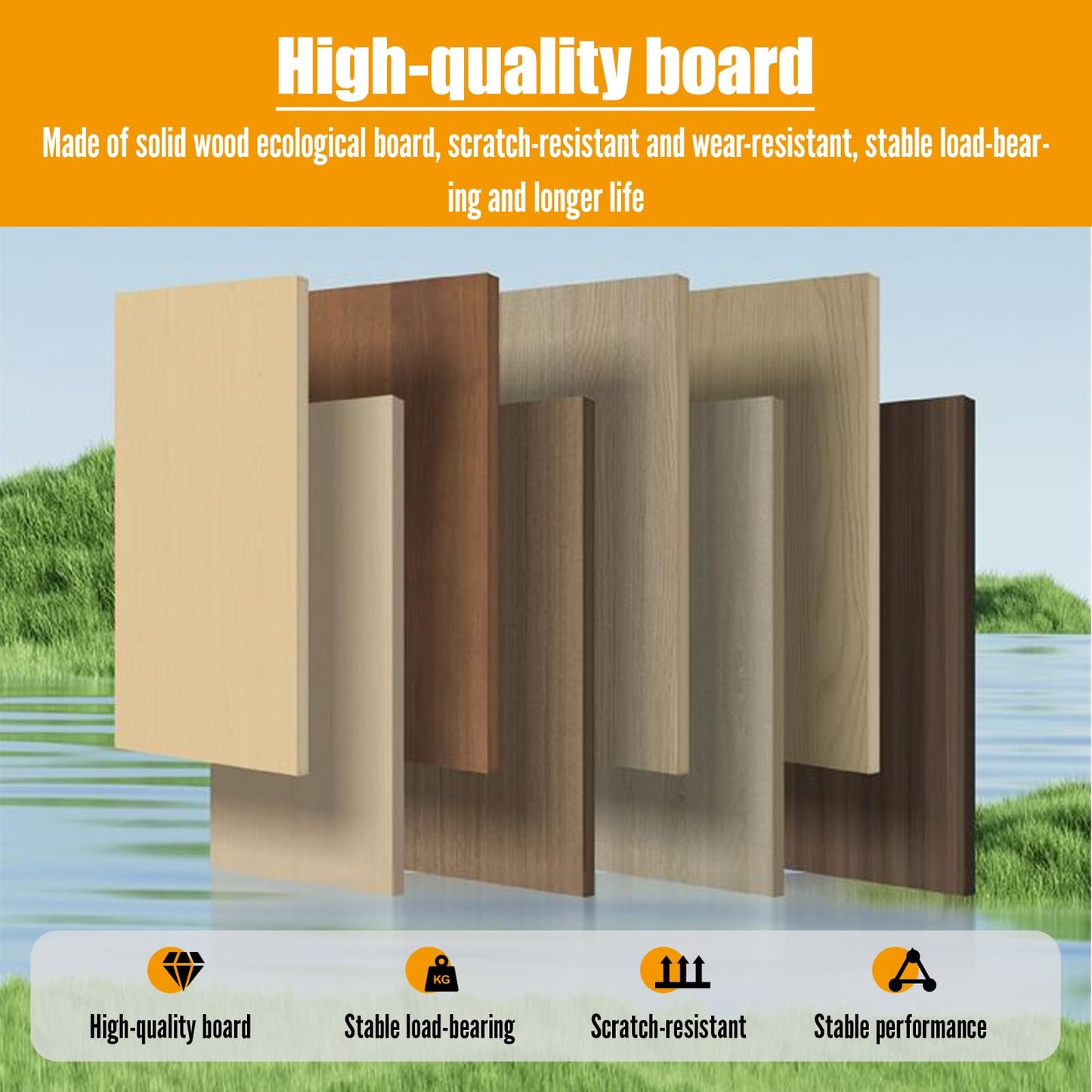 Reception Desk with Counter, L 35.4-74.8'' , Modern Front Desk Reception Counter, Solid wood ecological board, large storage space,with Storage Drawers, front office desk for Salon, Office, Lobby