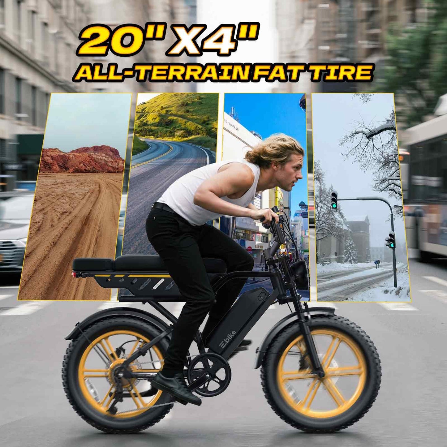 TST Electric Bike for Adults 1500W Peak 20" Fat Tire All-Terrain E-Bike 60/130 Miles Electric Dirt Bike - 48V 15/30AH Battery Tested to UL 2849 Powered Electric Bicycle