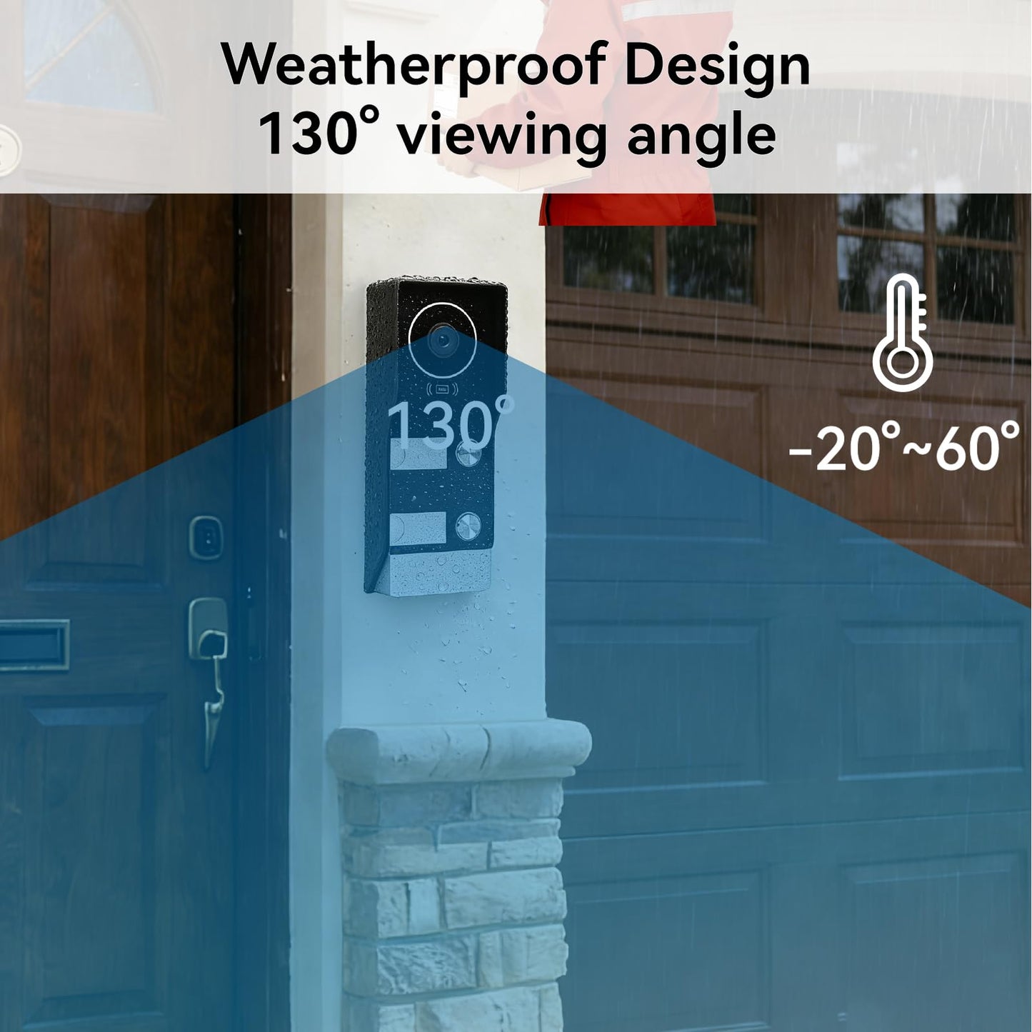 KeonBell Smart Home Video Intercom System,Wired Video Doorbell with 2X 7-inch Touch Screens,Remode Unlocking via App/RFID,Two-Way Audio,Night Vision,WIFI6 2.4/5GHz,2 Unit Household