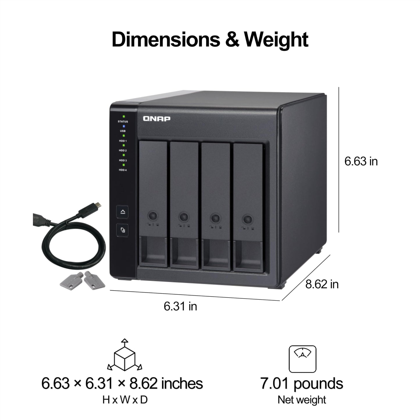 QNAP TR-004 4 Bay USB Type-C Direct Attached Storage (DAS) with hardware RAID (Diskless)