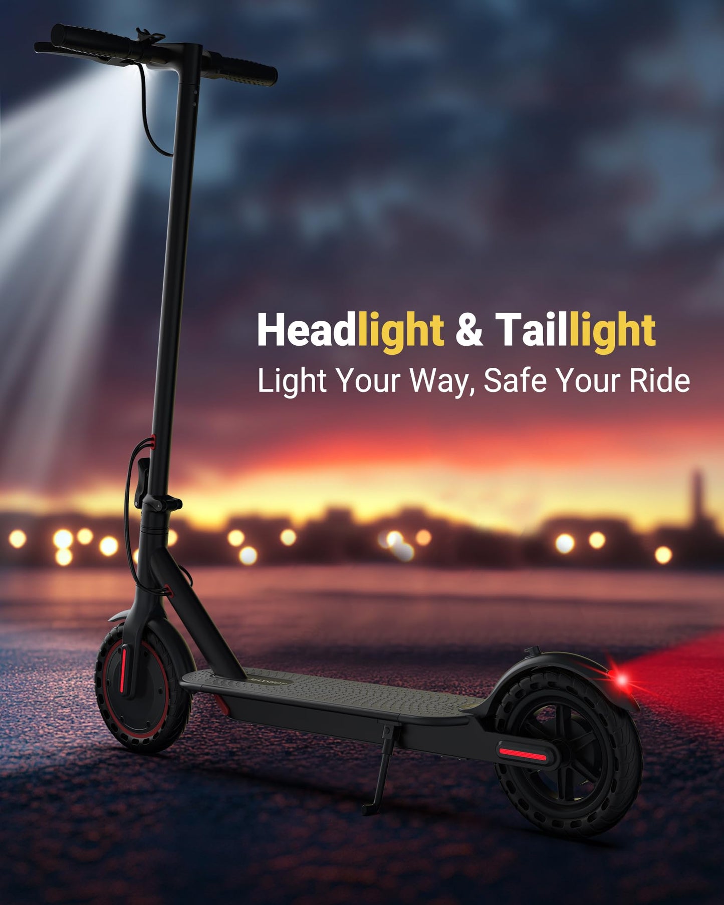 Maxshot Electric Scooter, 8.5" /10" /14" Tire, 16/19/22 Mph Top Speed, 12/16/21/27/28/49/50 Miles Long Range, Folding Escooter for Adults and Kids with Seat Bag, Dual Braking, Dual Suspension, App