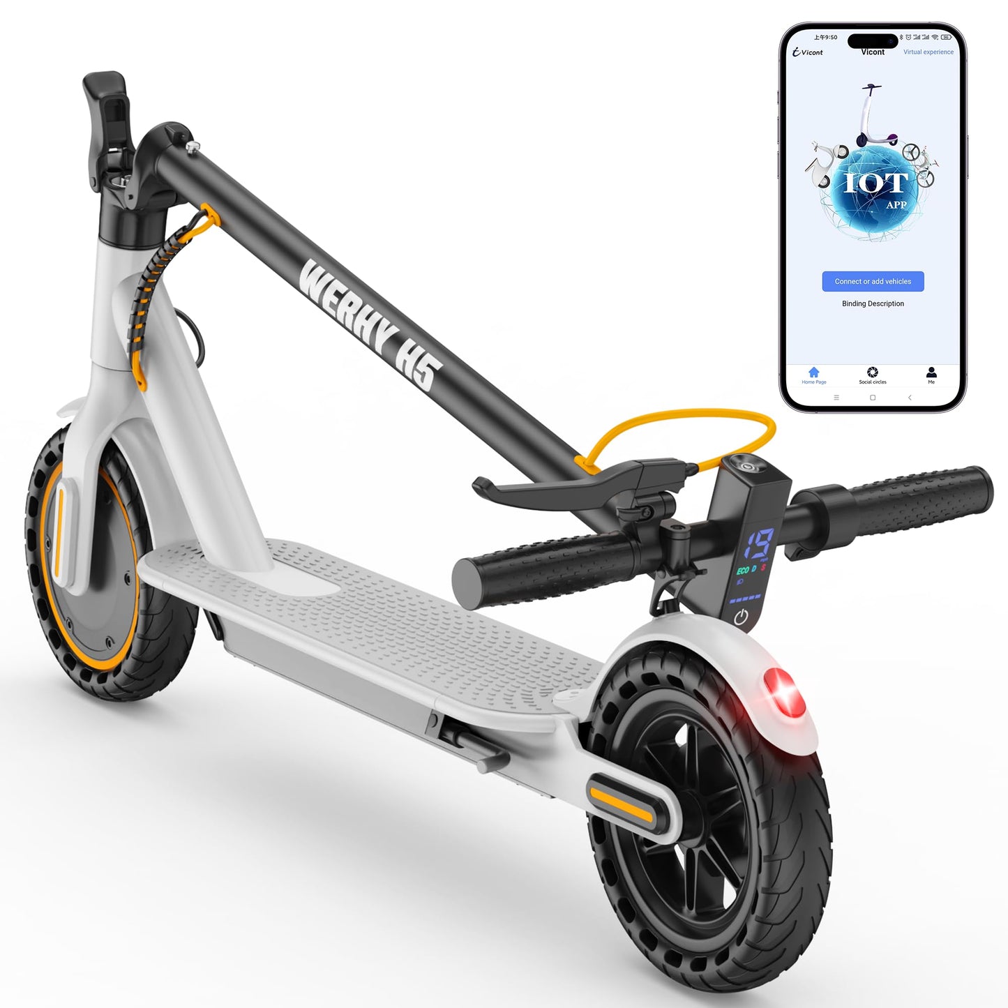 Electric Scooter, 500/350W Motor & 10"/8.5" Solid Tires, Up to 22/19 MPH & 25/15 Miles Rang, Foldable Commuter E Scooter for Adults & Teens