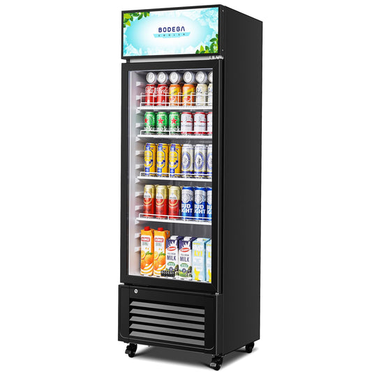 BODEGACOOLER Beverage Refrigerator and Cooler, 10.0 Cu.Ft. Commercial Refrigerator For Home & Kitchen, Office and Garage, Display Refrigerator with Adjustable Shelves and LED Light For Beer, Soda.