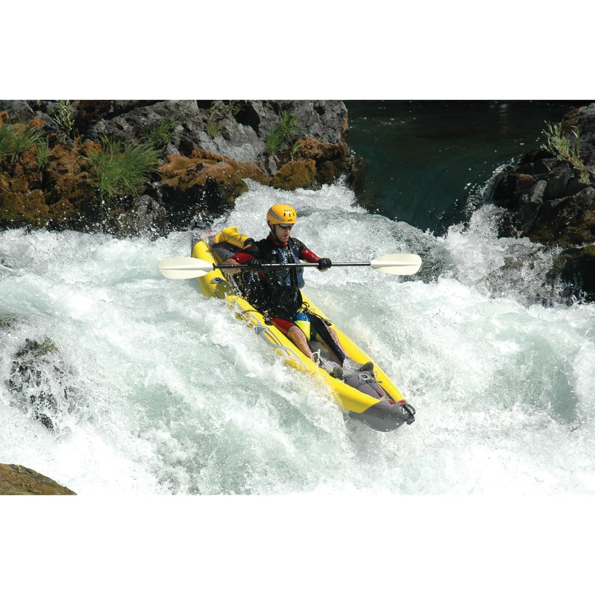 Advanced Elements StraitEdge White Water 1 Person Kayak Without Pump, Yellow