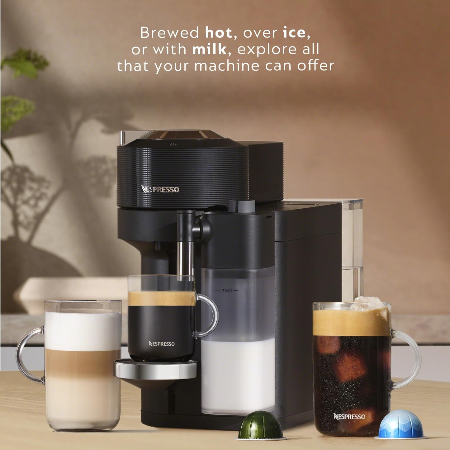 Nespresso Vertuo Lattissima Coffee and Espresso Maker by De'Longhi, Matte Black & Glossy