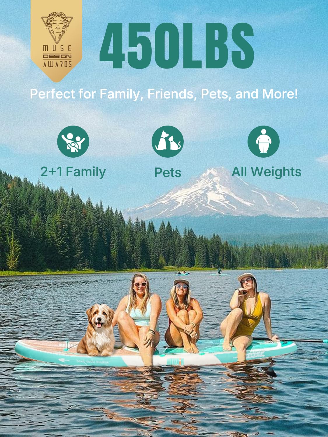 Niphean Inflatable Stand Up Paddle Board with SUP Accessories, Anti-Slip EVA Deck, 10'6'' Inflatable Paddle Boards for Adults & Youth of All Skill Levels