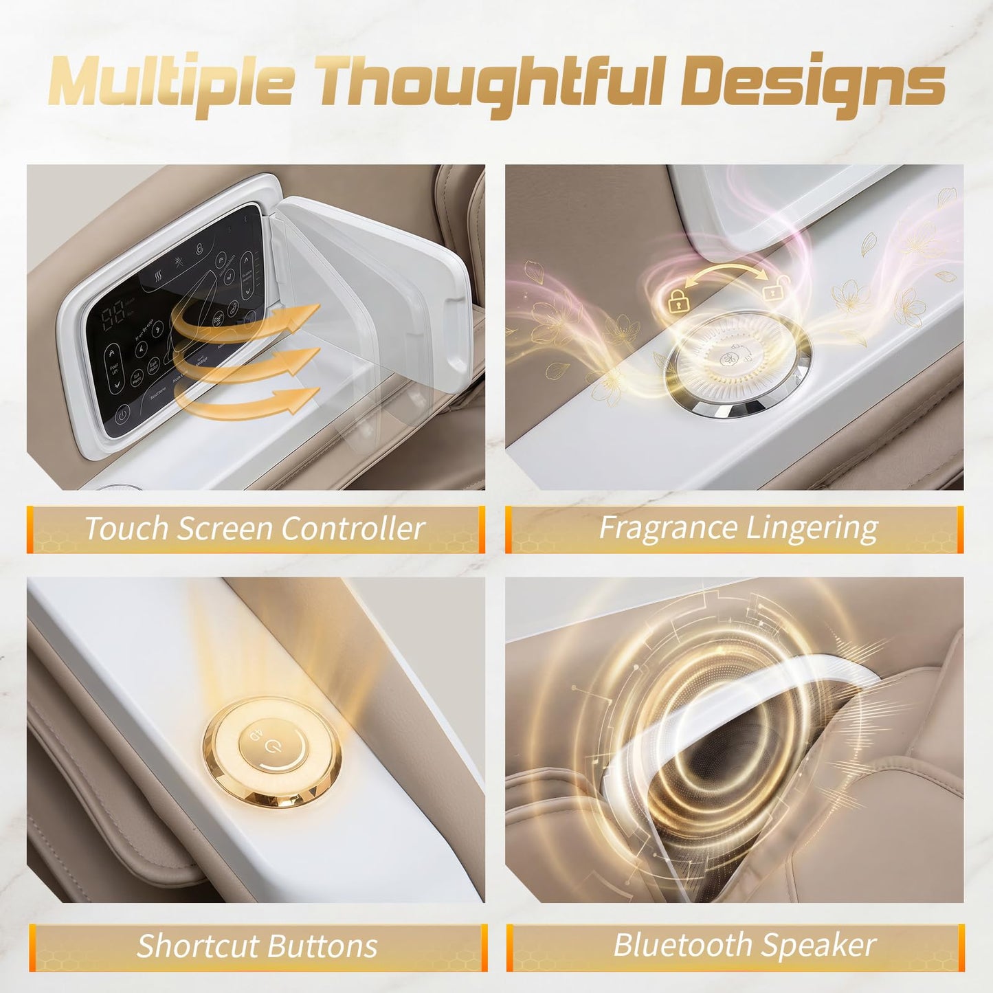Medfinity 4D Massage Chair Full Body, Zero Gravity Recliner,34 Airbags Massage,20 Auto Massage Programs,Auto Body Scan,AI Voice Control,55" SL Track,Beige