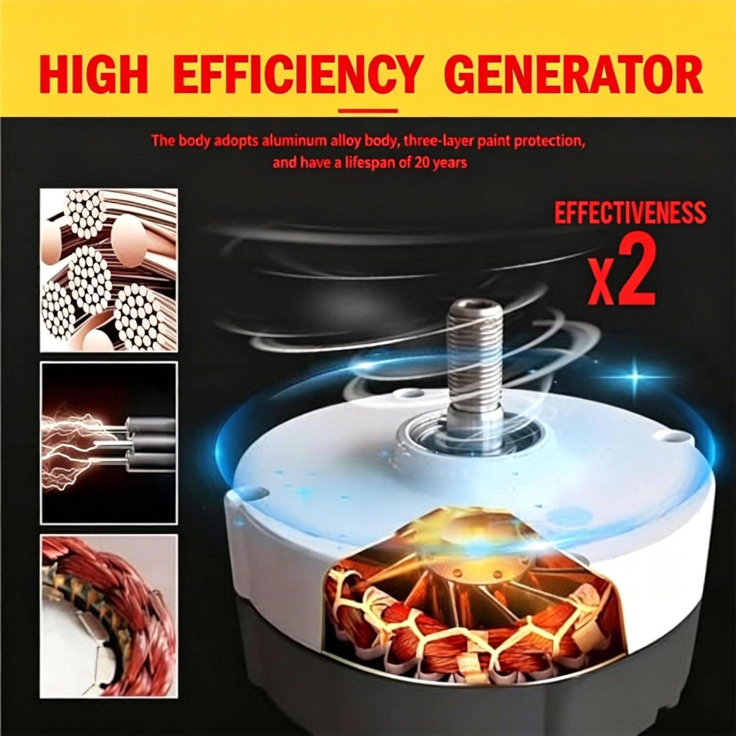 12-48V Vertical Axis Wind Turbine Kit 300-600W(True Specifications), Generator with Grid-Tied Controller, Vertical Magnetic Levitation Wind Turbine for Home(600W,24V)