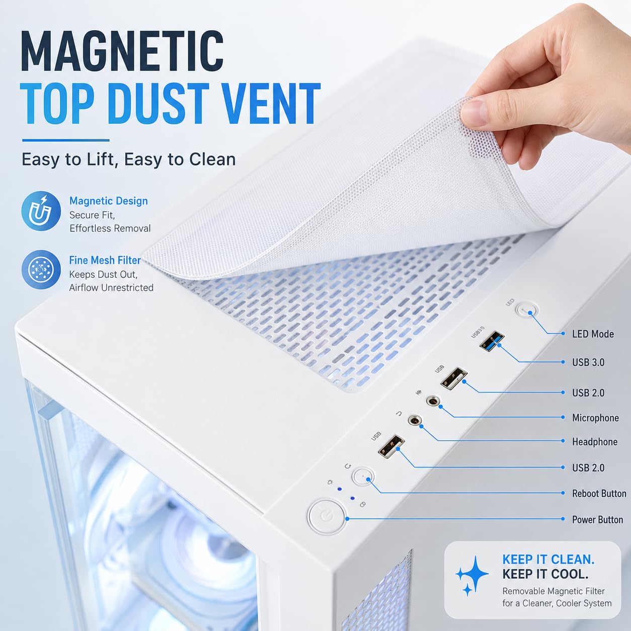 Evounic Gaming Desktop PC Computer Liquid Cooled 12-Core Processor, GeForce RTX 4060 GDDR6, 64GB RAM, 512GB NVMe SSD + 1TB HDD, WiFi 6 & BT 5.4, 7× ARGB Fans, 650W PSU, Windows 11