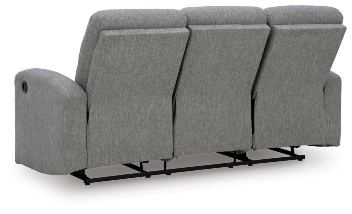 Signature Design by Ashley Carrigan Lane Classic Manual Pull Tab Dual Sided Reclining Sofa with Position Lock, Gray
