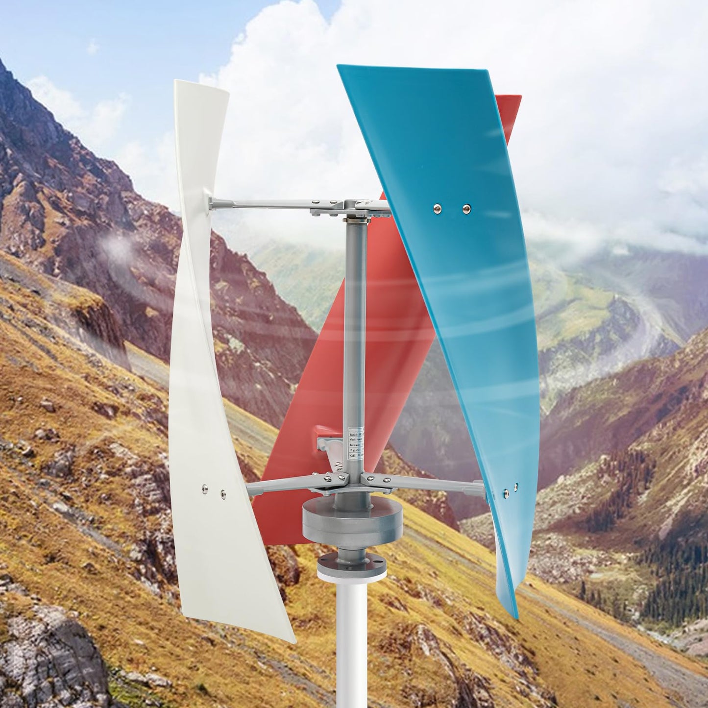 Lemoeyes Wind Turbine Generator 400W 24V Helix Vertical Axis Wind Power Generator 3 Blades Home Windmill Kit for Hybrid Wind Solar System 1.3m/s Start Wind Speed