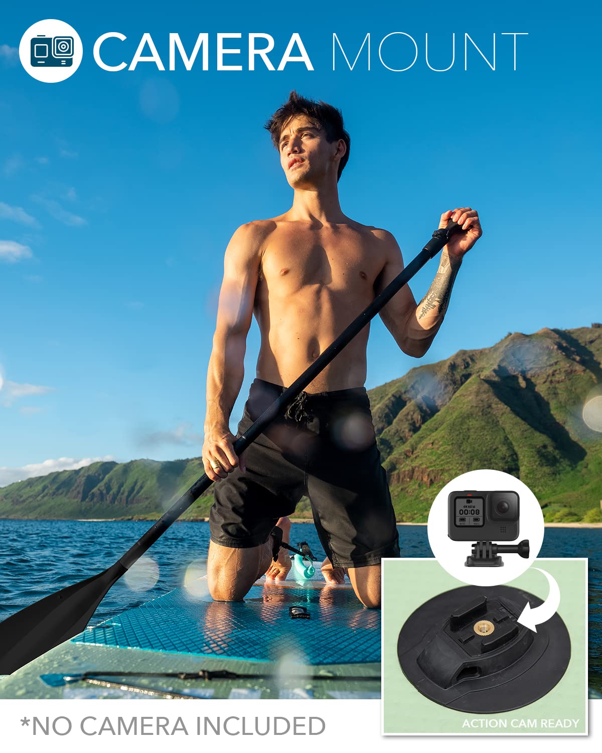 DAMA Inflatable Stand Up Paddle Board 11'x33 x6, Inflatable Yoga Board, Dry Bags, Camera Seat, Floating Paddle, Hand Pump, Board Carrier, Durable & Stable for 3 People