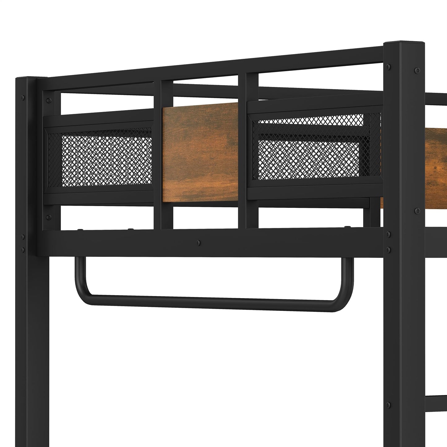 Bellemave Full Loft Bed with L-Shaped Desk and Storage Drawers, Full Size Loft Bed Frame with Computer Monitor Stand, Corner Shelf and Hanger Rod, Adults Loft Beds Nosie-Free, Black