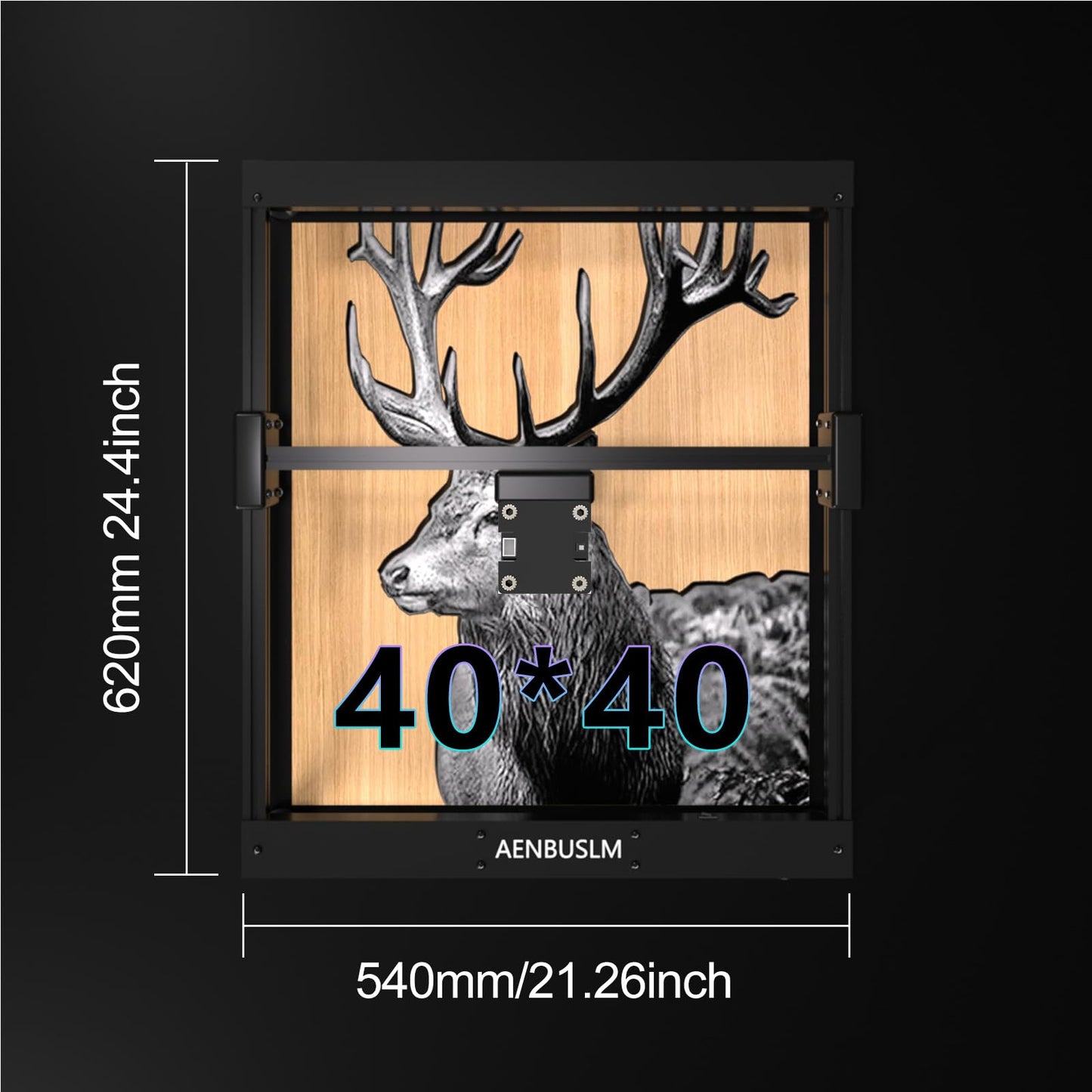 AENBUSLM T1 40W Laser Engraver Machine, High-Speed DIY Engraver Offline Use, 400×400mm Area, CNC Laser Engraving Machine for Wood, Metal, Acrylic & Glass, Class 4 (T1-3.5W-LK10)