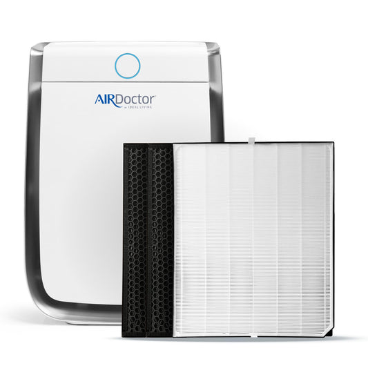 AIRDOCTOR AD3500 Air Purifier & 1 Year Filter Combo Pack Bundle. Cleans Large Rooms Up to 2,520 ft2. Remove Allergens, Smoke, Dust, Mold, Pet Hair, Odors, Pollen. UltraHEPA, Premium Carbon Filtration