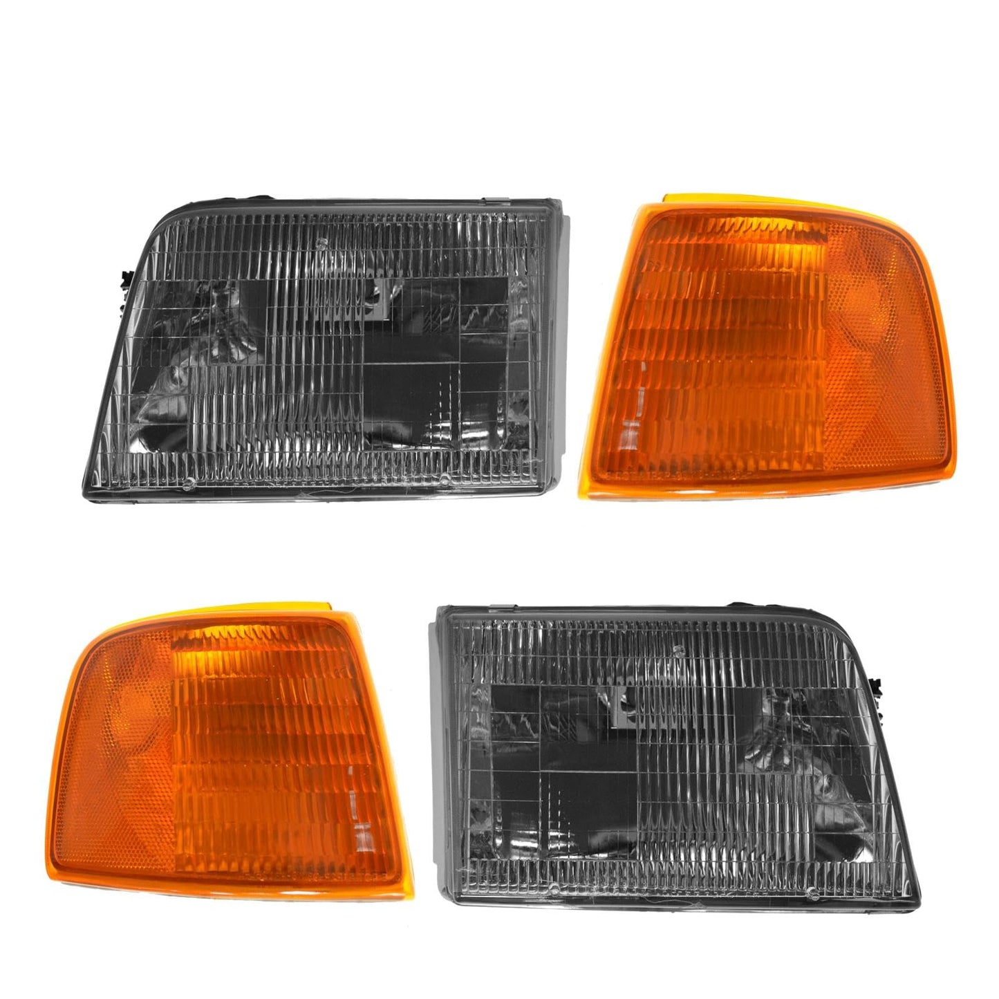 TRQ Headlight Assembly Set for 1993-1997 Ford Ranger - Includes Driver & Passenger Side - Model LKA87335