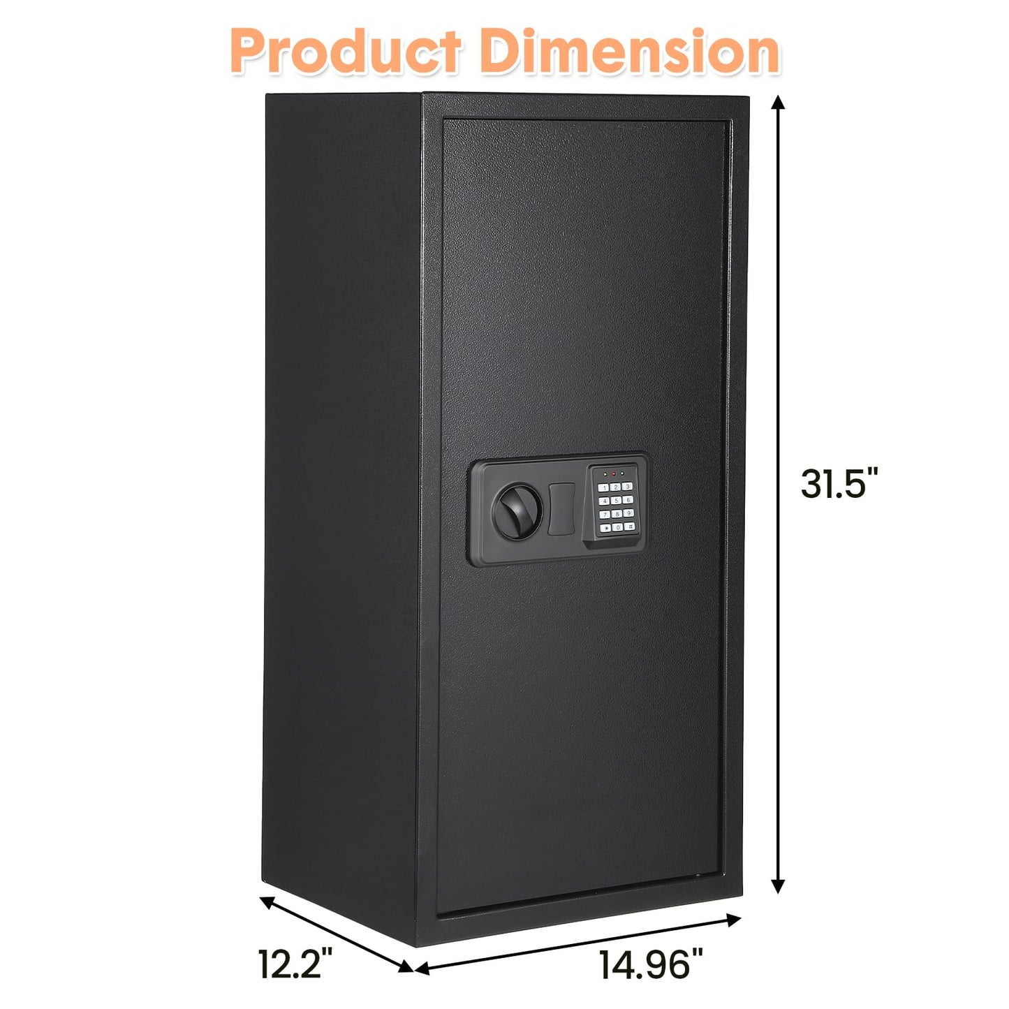 Digital Keypad Safe Box for Home with Fireproof Bag, Heavy Duty Steel Security Safe with Spare Keys & Multiple Size Options (9.8" to 31.5"), Money Safe for Cash Jewelry Documents - Wall Mountable