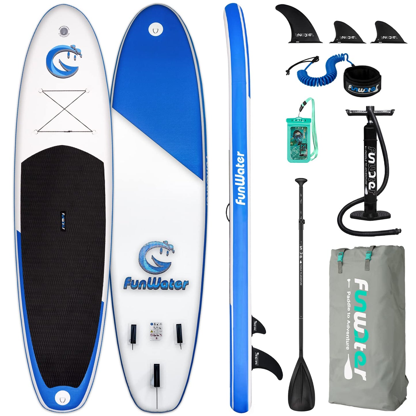 FunWater Stand Up Paddle Board Ultra-Light Inflatable Paddleboard with SUP Accessories for Adults & Youth of All Skill Levels