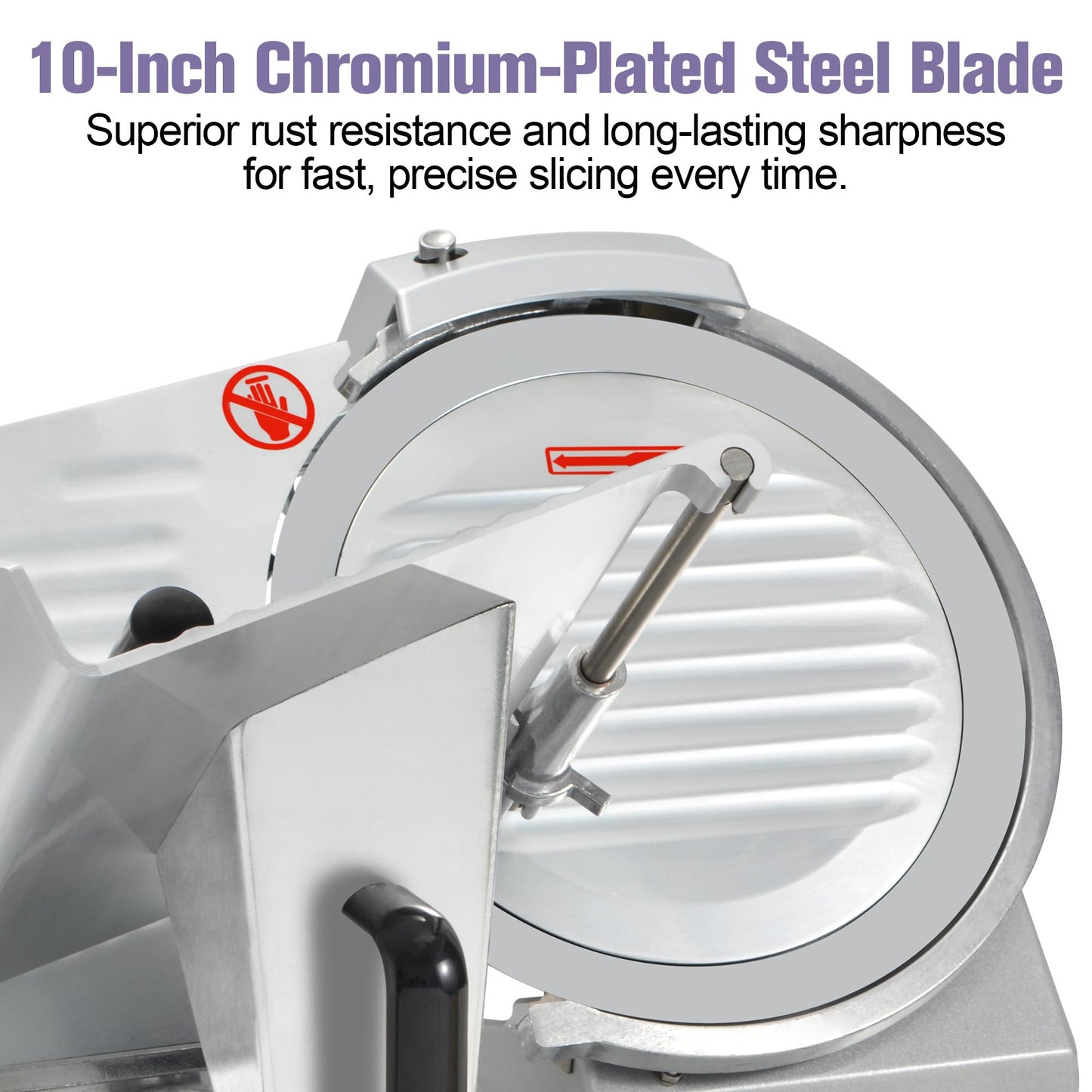 OKF Meat Slicer, 10 Inch Commercial Meat Slicer, 240W Meat Slicer Machine, Heavy-Duty Slicer Machine, Premium Chromium-plated Steel Blade, Deli Slicer for Meat, Cheese, Semi-Frozen Foods