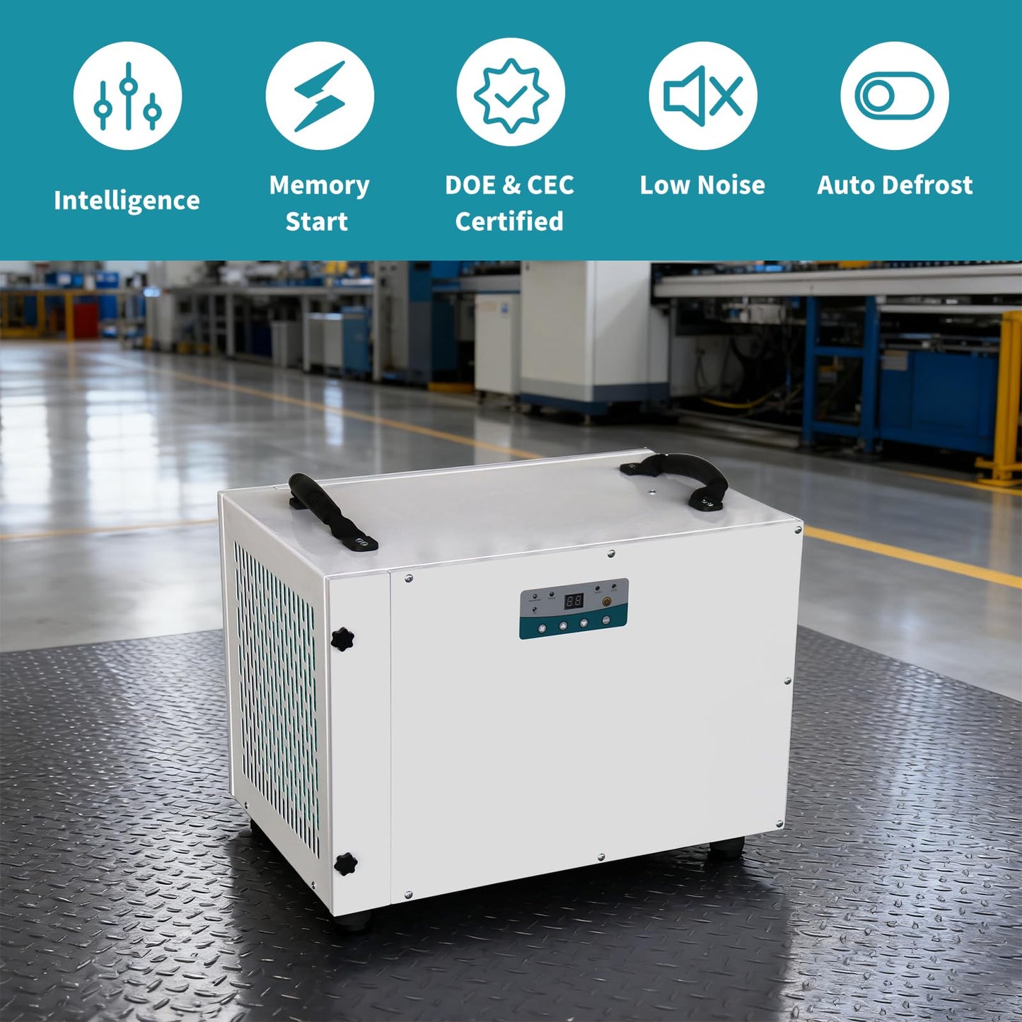 AMARITE 198 PPD Dehumidifier for Basement and Crawl Space with HEPA Filter, Commercial Industrial Grade, 90 PPD AHAM, 238 CFM, Auto Drain & Defrost, Water Damage Restoration, Rugged Metal Shell