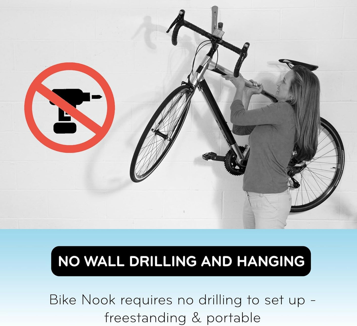 Bike Nook Stand & Vertical Storage Rack - 4 Pack with connectors- The Original Vertical Bicycle Floor Stand for Garage Storage and Indoor and Outdoor use, No Drilling Required