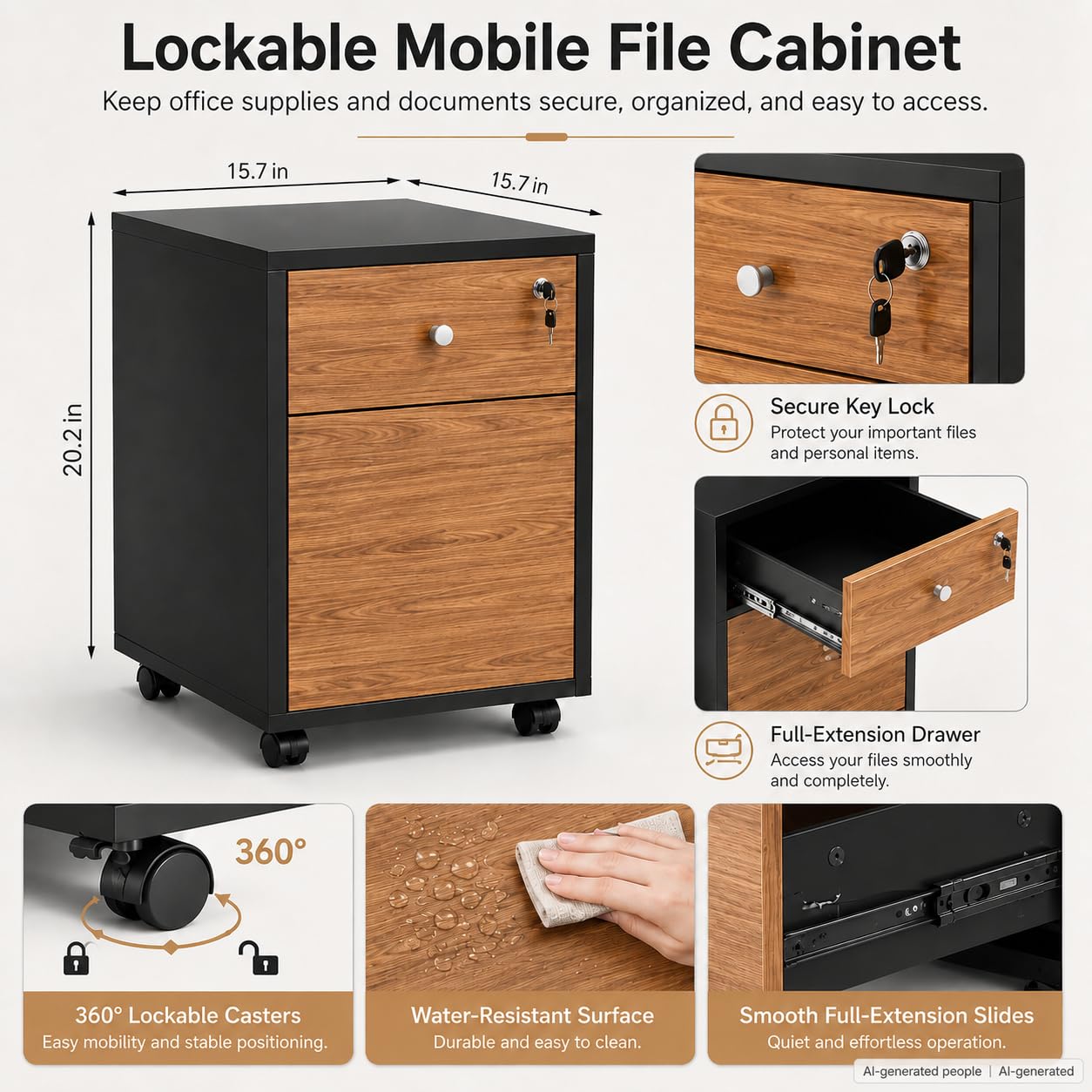 Modern Reception Desk with Counter,Large Front Desk L Shaped Reception Counter with 2 Lockable Drawers and 2 Mobile Storage Cabinets,Receptionist Desks for Office,Salon,or Retail, Checkout Counter