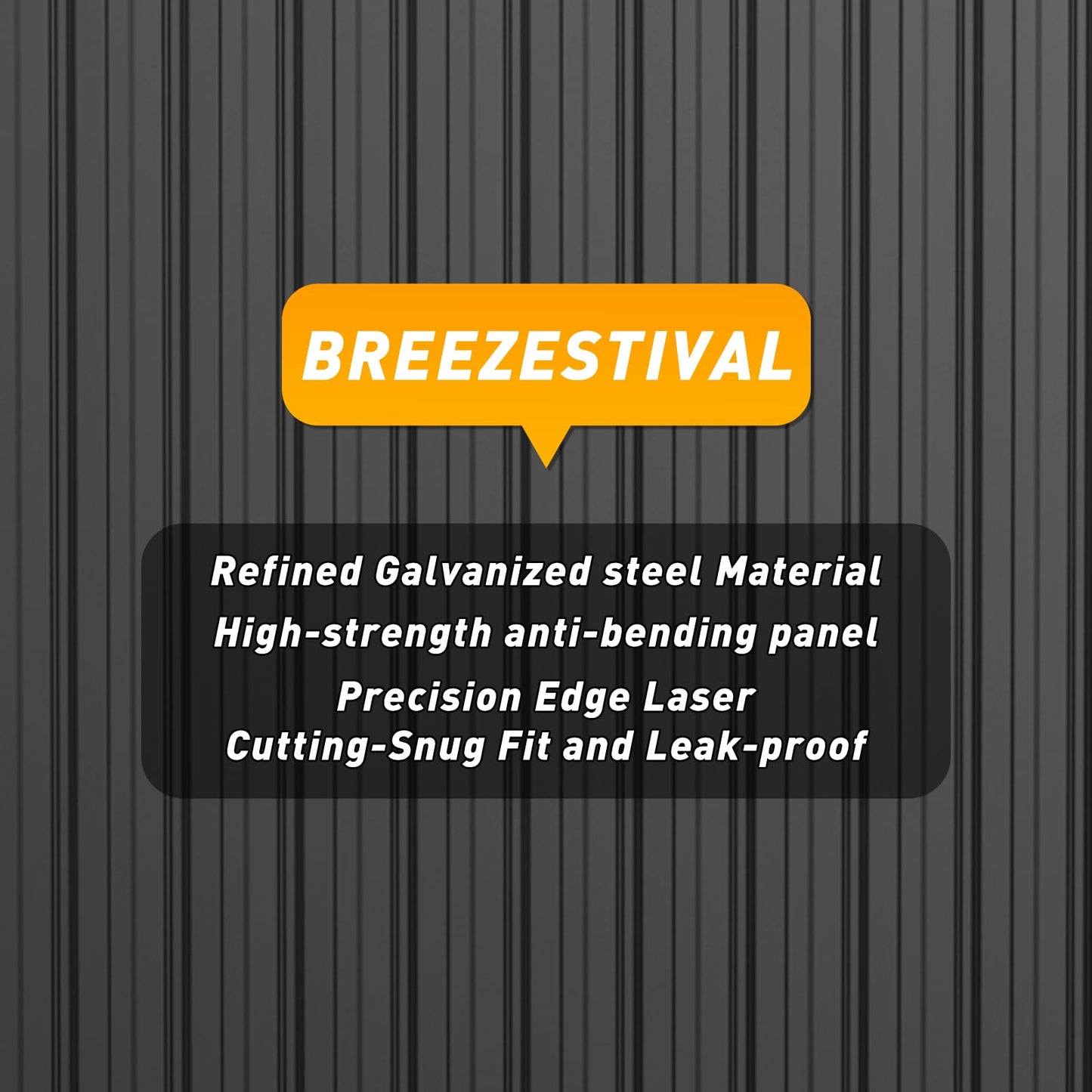 Breezestival Storage Shed 8'x10' Metal Outdoor Sheds with Triple Doors Utility Sheds for Vertical Storage, Dual Lock Lean to Shed Galvanized Steel with Sloped Roof for Mower,Bike,Garden Tools (Black)