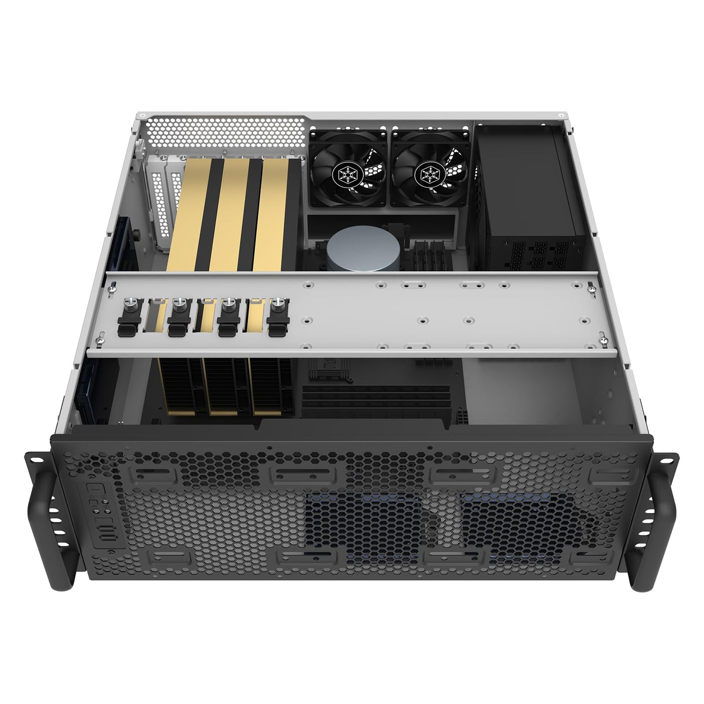 Silverstone Technology RM4A 4U rackmount Server Chassis with Enhanced 360mm radiators Compatibility, SST-RM4A