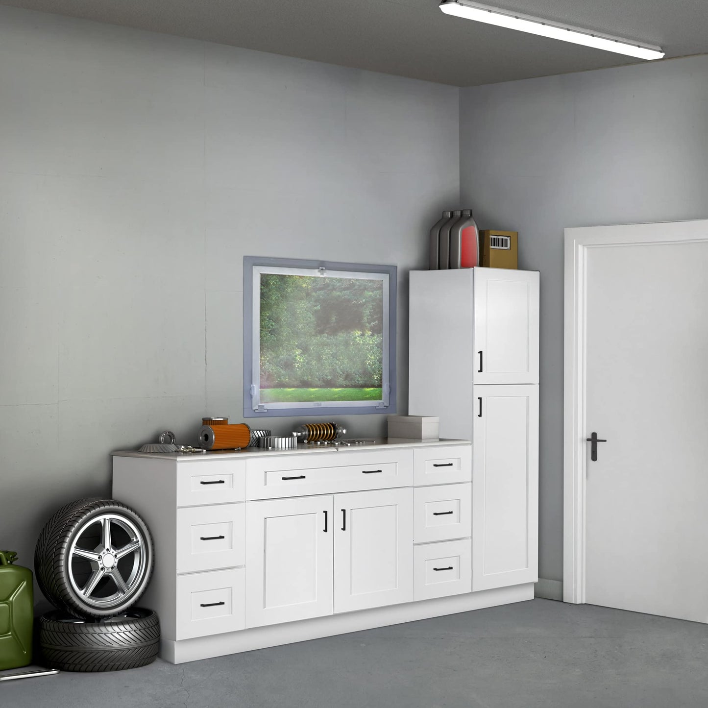 Design House Brookings Shaker Unassembled Corner Wall Kitchen Cabinet WAC2430, 24 W x 12 D x 30 H, Painted White, Solid Wood, 561779