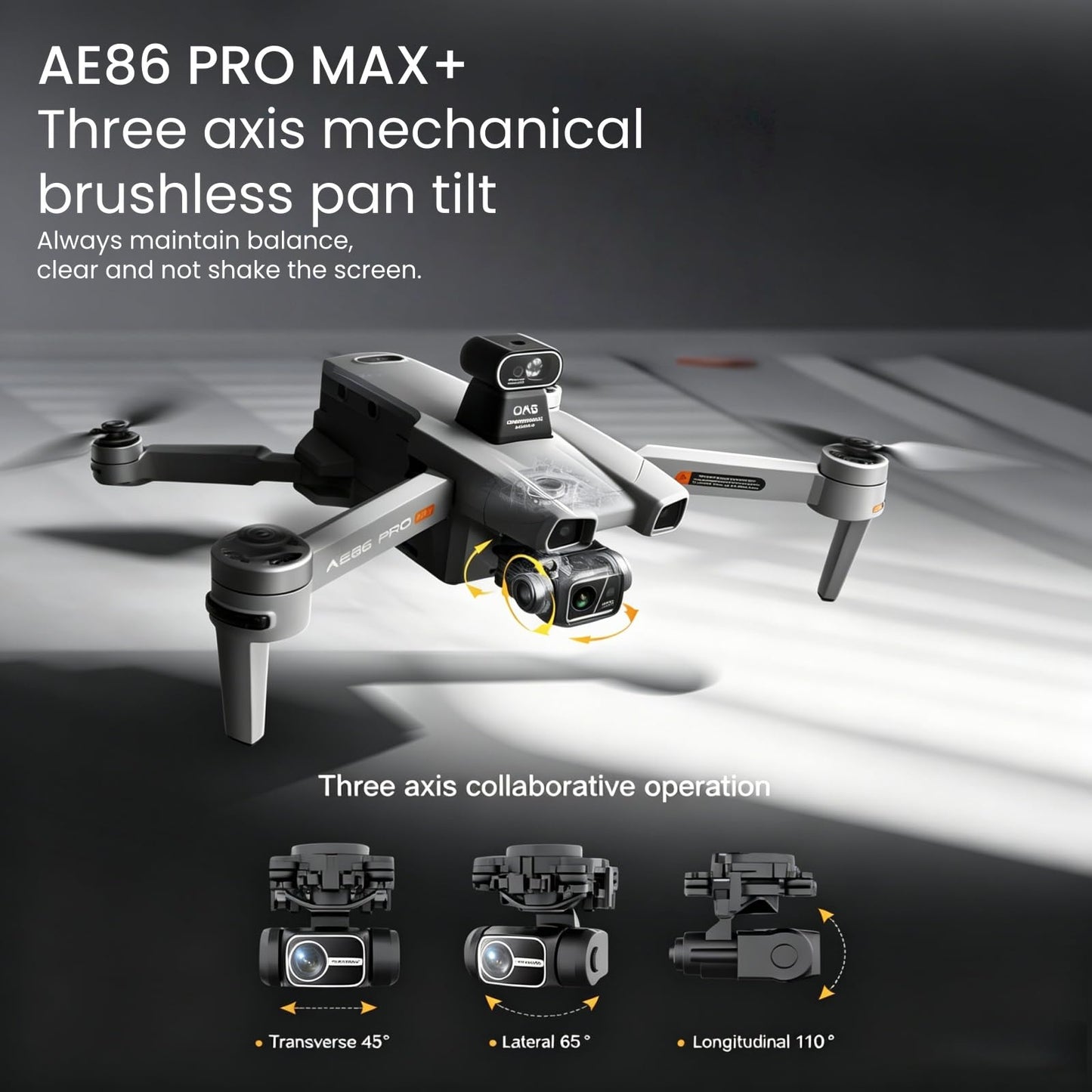 Cyaxzolp AE86ProMax+Drones with Camera for Adults 4K Video,Touch Screen Tablet Remote and 3-Axis Mechanical Gimbal, 5G Digital Transmission, 360° Laser Obstacle Avoidance, GPS Auto Return,Three 8000mAh 45 Mins Long Endurance, 500g Payload, Smart Follow Wa