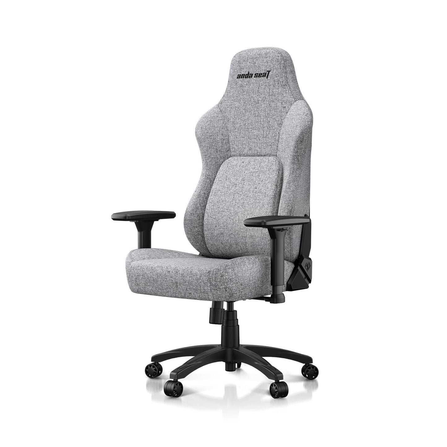 Anda Seat Phantom 4 Gray Fabric Gaming Chairs for Adults - Large Wide Seat Gamer Chair with Dynamic Lumbar Support, Comfortable Ergonomic Video Game Seats with Headrest - 2D Armrests
