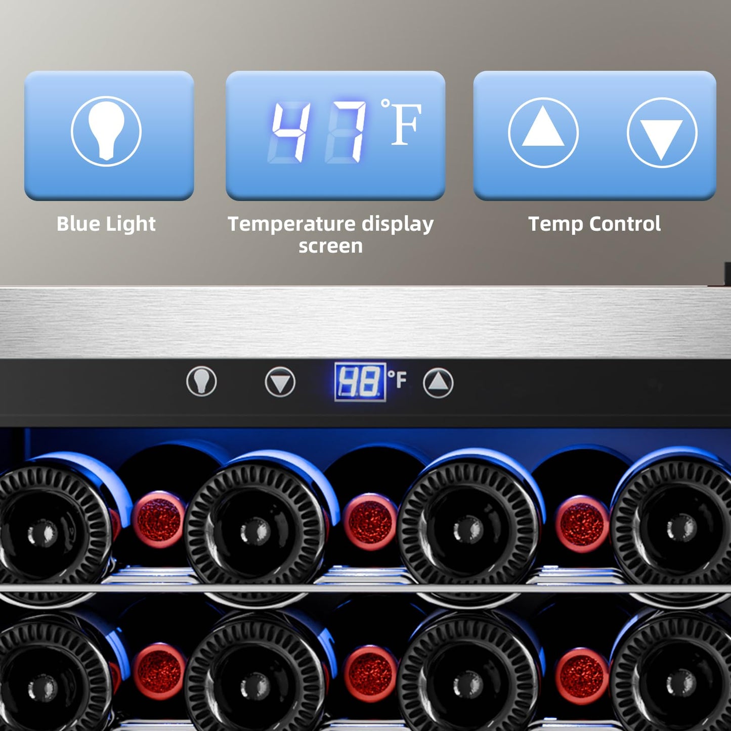 Antarctic Star Wine Cooler Refrigerator, Freestanding Wine Fridge with Adjust Temperature（32°F- 61°F）, 4.5 Cu.Ft Mini Fridge for home/bar/office, Black