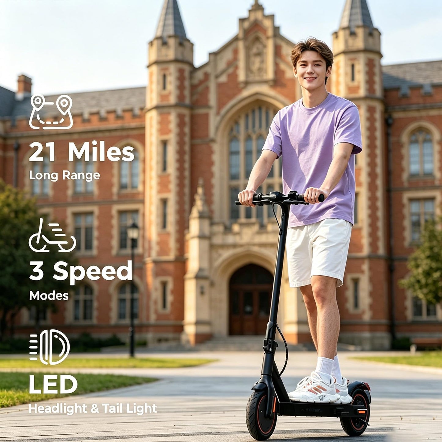 HopCycle Electric Scooters - Electric Scooter Adults, 1200W/1000W/500W Motor, 28/25/21/18 MPH Top Speed, 10''/8.5'' Tires, 28/25/23/21Miles, APP Control E Scooter for Teens E-Black