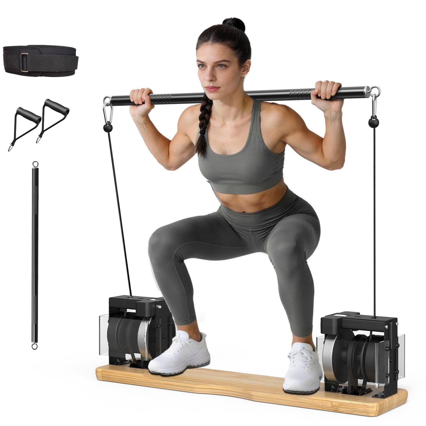 FovemiG Home Gym Equipment, - Compact Full Body Workout Equipment with Adjustable Resistance for Strength Training, Squats, Bench Press, Rows, Portable Multifunctional for Small Spaces & Apartments