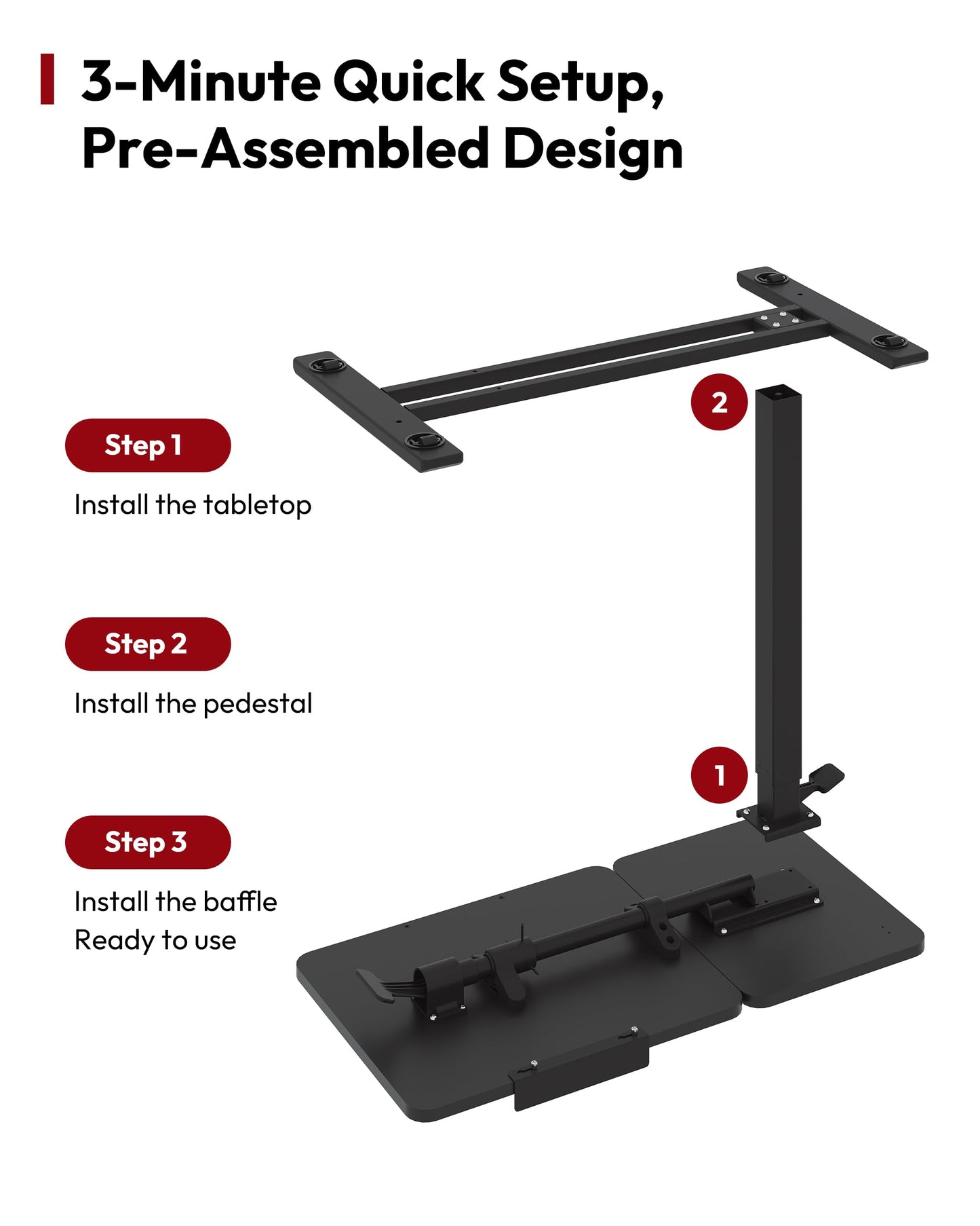SANODESK Small Rolling Overbed Table Adjustable Height with Wheels, Mobile Laptop Desk with Tilting Desktop, Portable Computer Workstation for Home Office, Classroom, Bedside, Black
