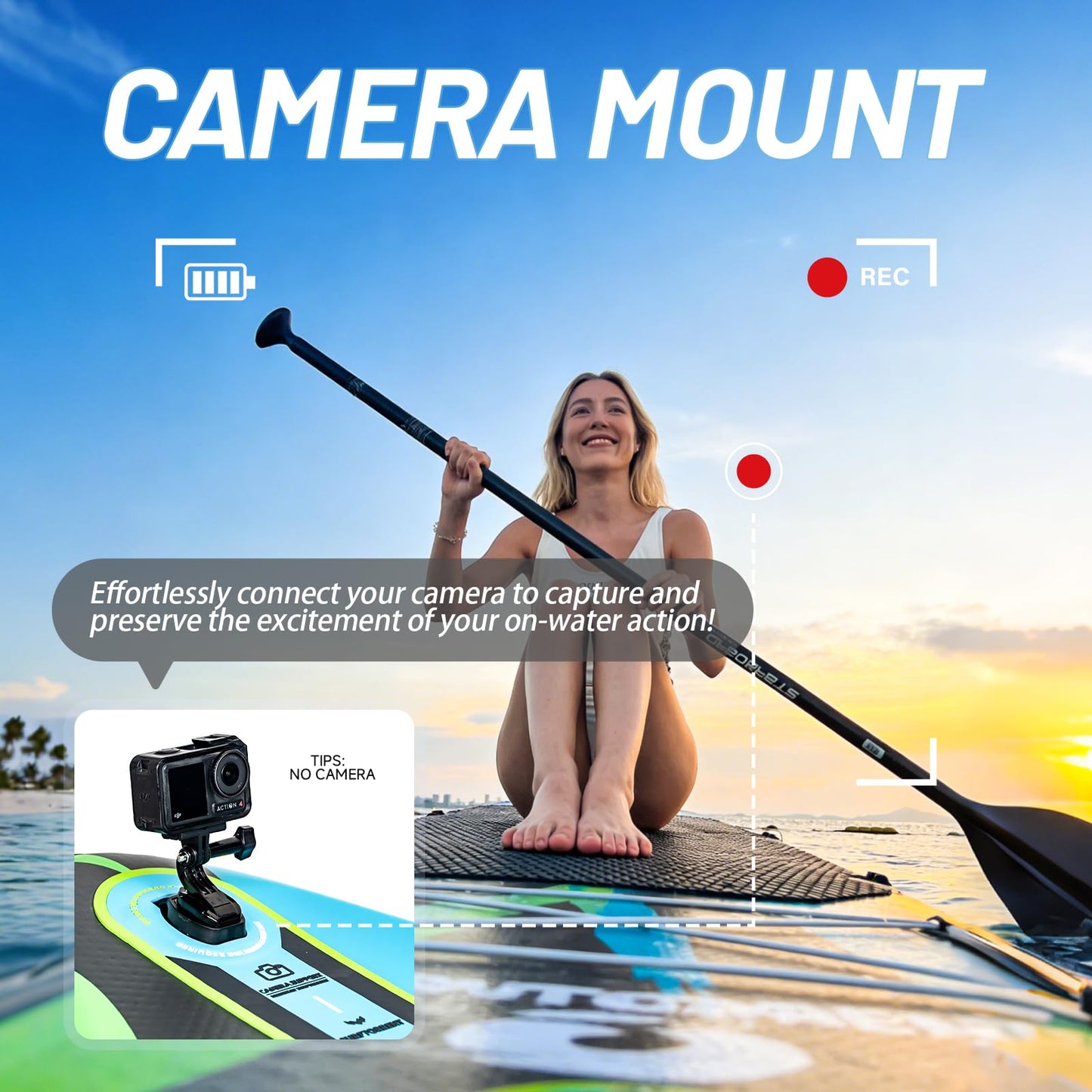 Surftorrent 11’x 33" Inflatable Stand Up Paddle Board for Adults & Youth - Wide Stable Design, Non-Slip EVA Deck, Includes Premium SUP Paddle Board Accessories, All Skill Levels (Laser Light-HL)