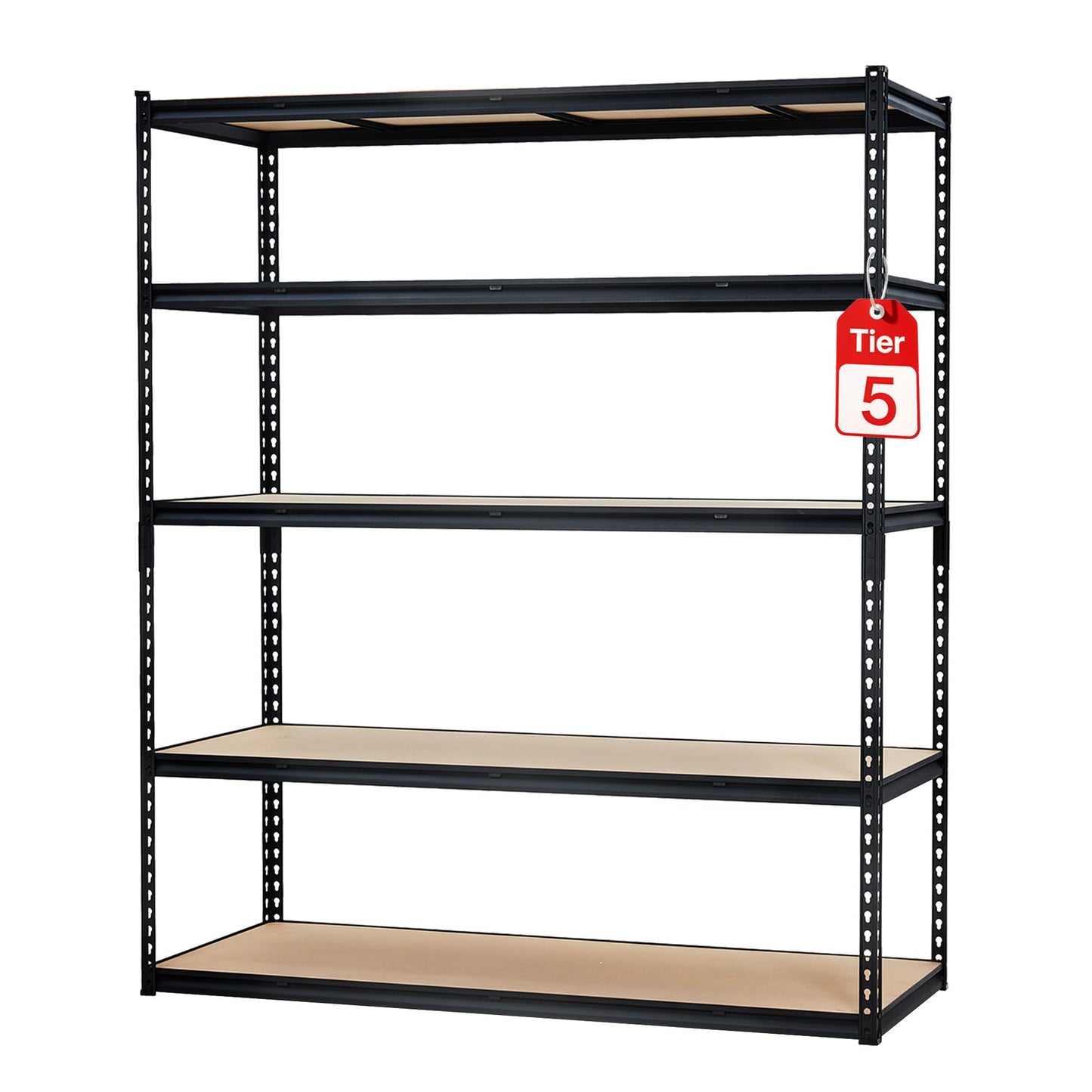 Garage Storage Shelves 5 Tiers, Heavy Duty Storage Shelving Racks with 3000 LBS Capacity, 60 " L x 24 in W x 72 in H Metal Adjustable Shelving Unit for Kitchen Pantry Basement Bathroom Laundry