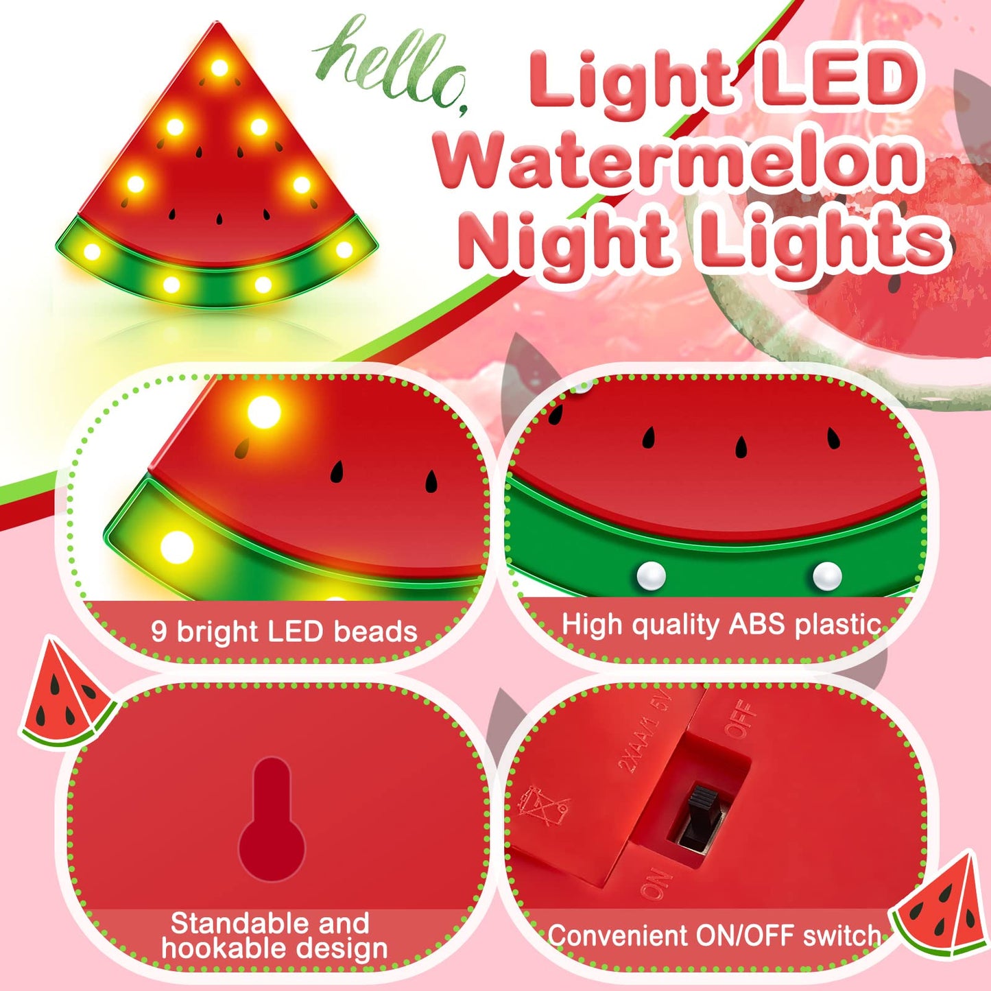 Frienda Watermelon Marquee Light LED Night Light 9 LEDs Medium Red Model Frienda-Lights-0004