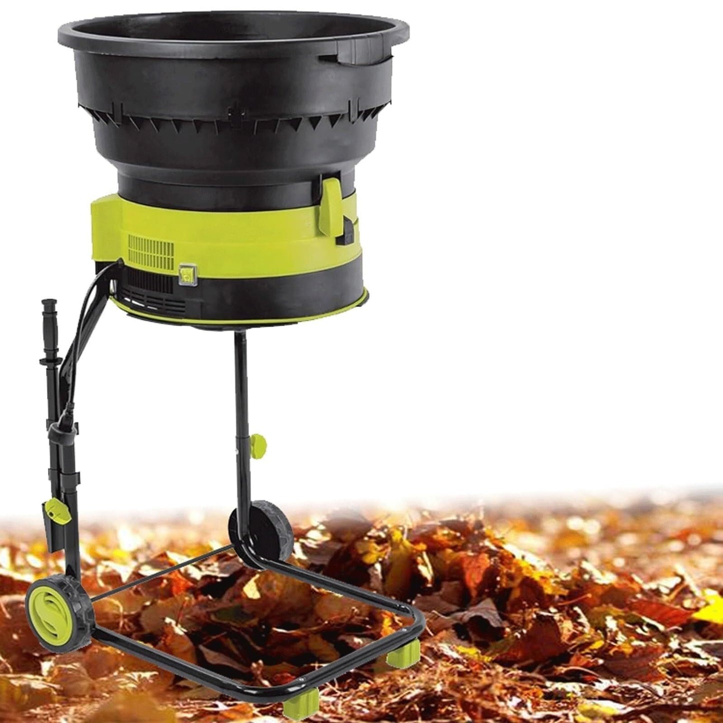 Jiangtaom Electric Leaf Mulcher Shredder, 2500W Corded Garden Compost Shredder Crusher with Power Cord, 8000rpm Leaves Chippers(Machine+30m)
