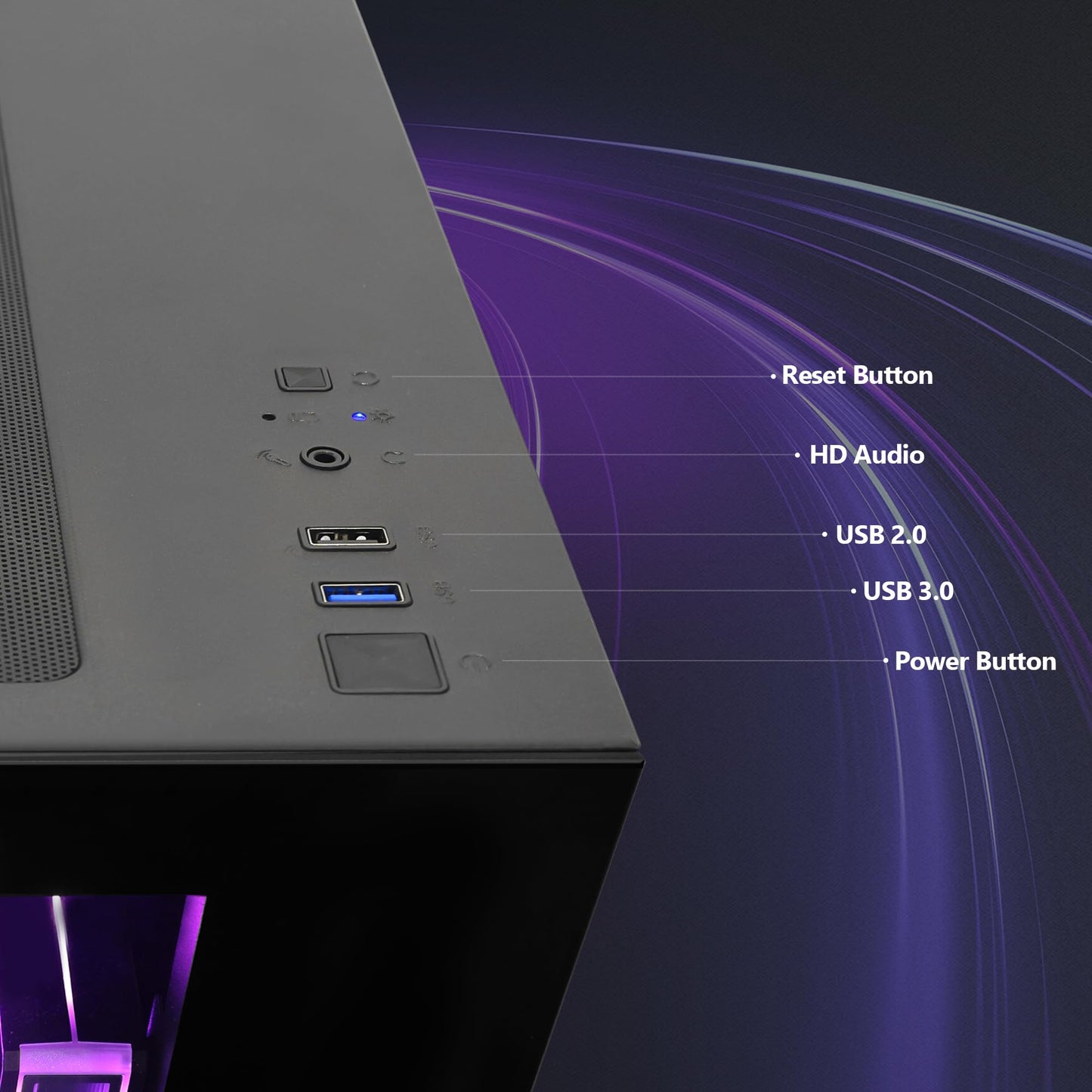 HOENGAGER Software ARGB Control Gaming PC Desktop - AMD Ryzen 7 9700X - GeForce RTX 5070 (12GB) - 32GB DDR5 6000MHz - 1TB PCIe NVMe SSD - Black Panoramic Glass Case, RGB Fans, Wi-Fi, Win 11