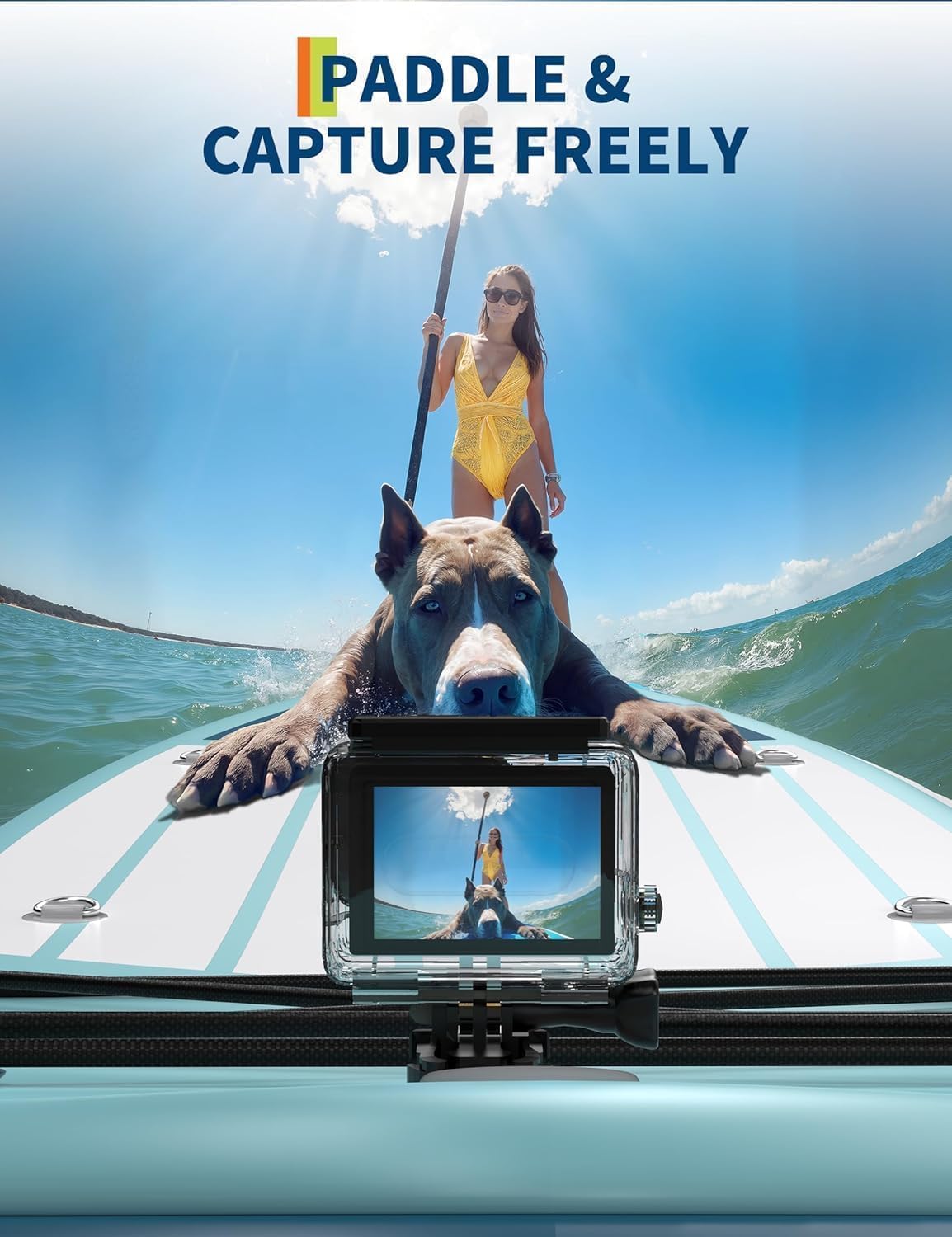 Ultra-Stable 10.6ft Inflatable Stand-Up Paddle Board for Adults, Non-Slip Deck, Camera Mount, 400lb Capacity, Kayak D-Rings, Portable SUP for Yoga & Fishing