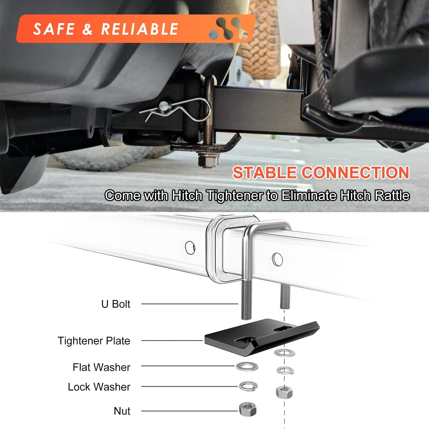 Hitch Cargo Carrier Rack 53"*19"*5" + Waterproof Bag 9 Cu.Ft. (51"*17"*18")