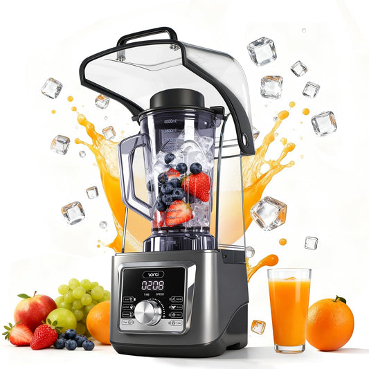 VONCI 2200W Commercial Blender With Sound Enclosure, 135OZ Large Capacity Quiet Blender For Smoothies, Heavy Duty Industrial Blenders For Restaurant, Perfect For Kitchen, Ice Crush, Milk Shake, Fruits