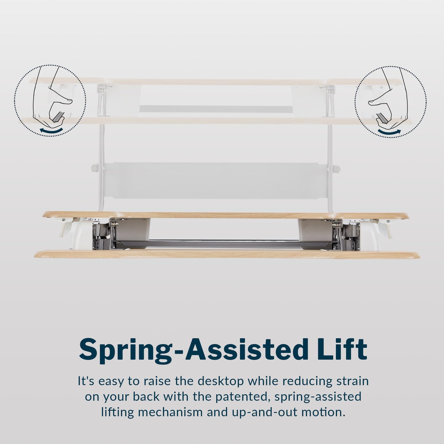 Vari VariDesk Pro Plus 36 Standing Desk Converter – 11 Height Settings + Spring Lift, 2 Tier Design, Keyboard Tray, Fits Desktops 36” Wide x 26.5" Deep – Delivers Fully Assembled (Light Wood)