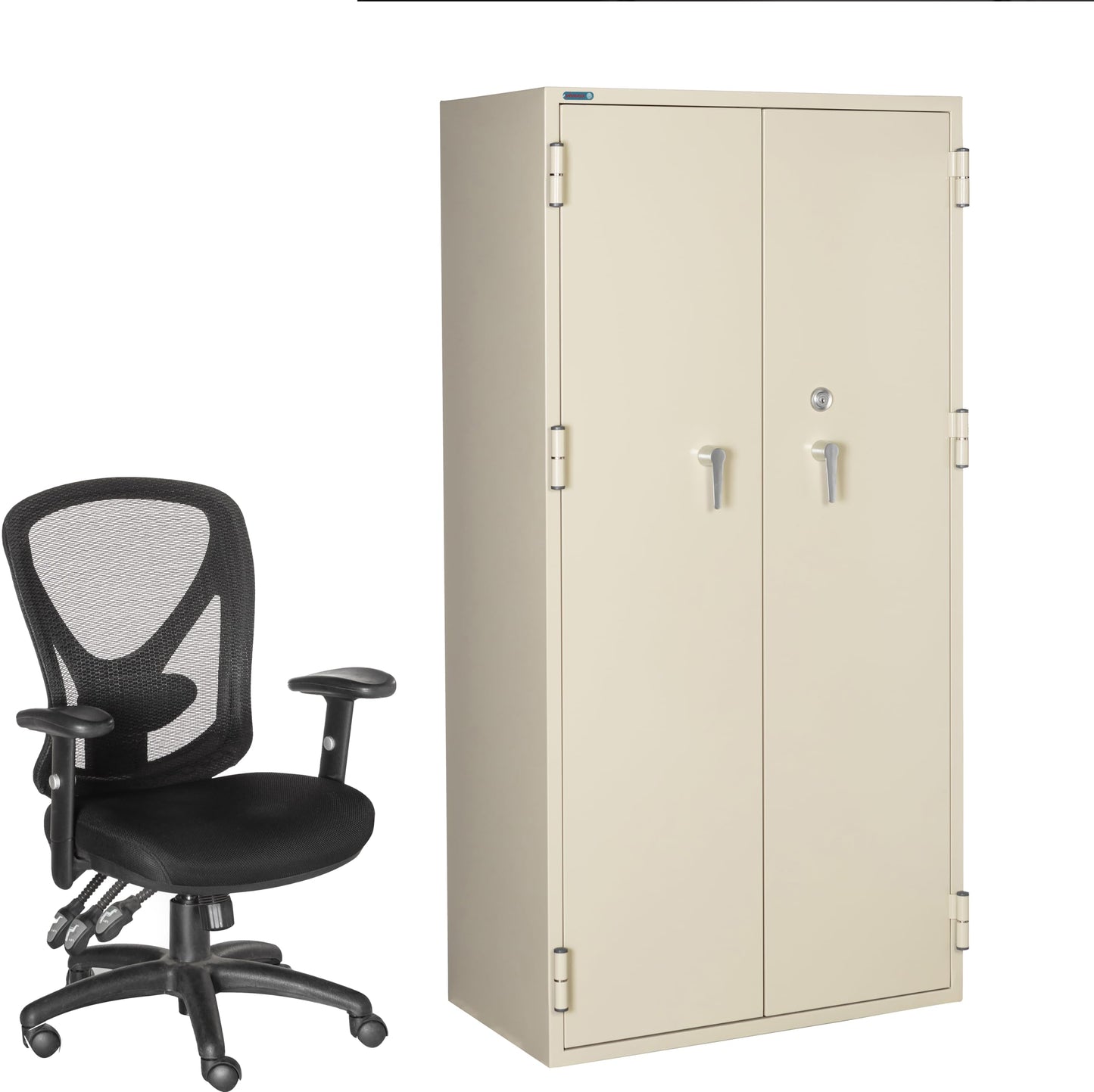 PHOENIX SAFE Fireproof Storage Cabinet – 72" Height, 17.23 cu ft – Key Lock with Water Seal – 350 Fire Rated, Impact Tested – Steel Cabinet for Documents & Valuables – Putty Color - Model FRSC72